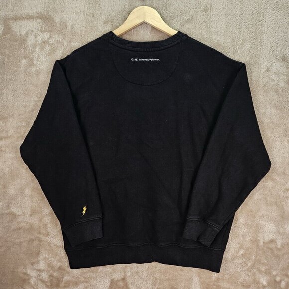 Y2K Pikachu Pika Pika Embroidered Sweatshirt Pokemon Long Sleeve Unisex Size XL - Picture 2 of 10